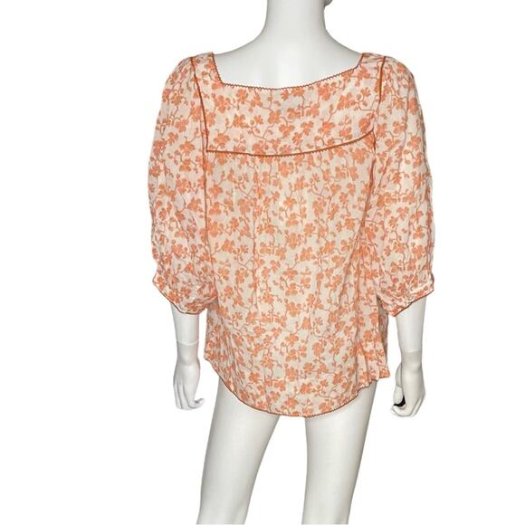 JOIE Leroye Short Sleeve Cotton Top Porcelain Multi Women’s Sz XL NWT - Picture 6 of 9